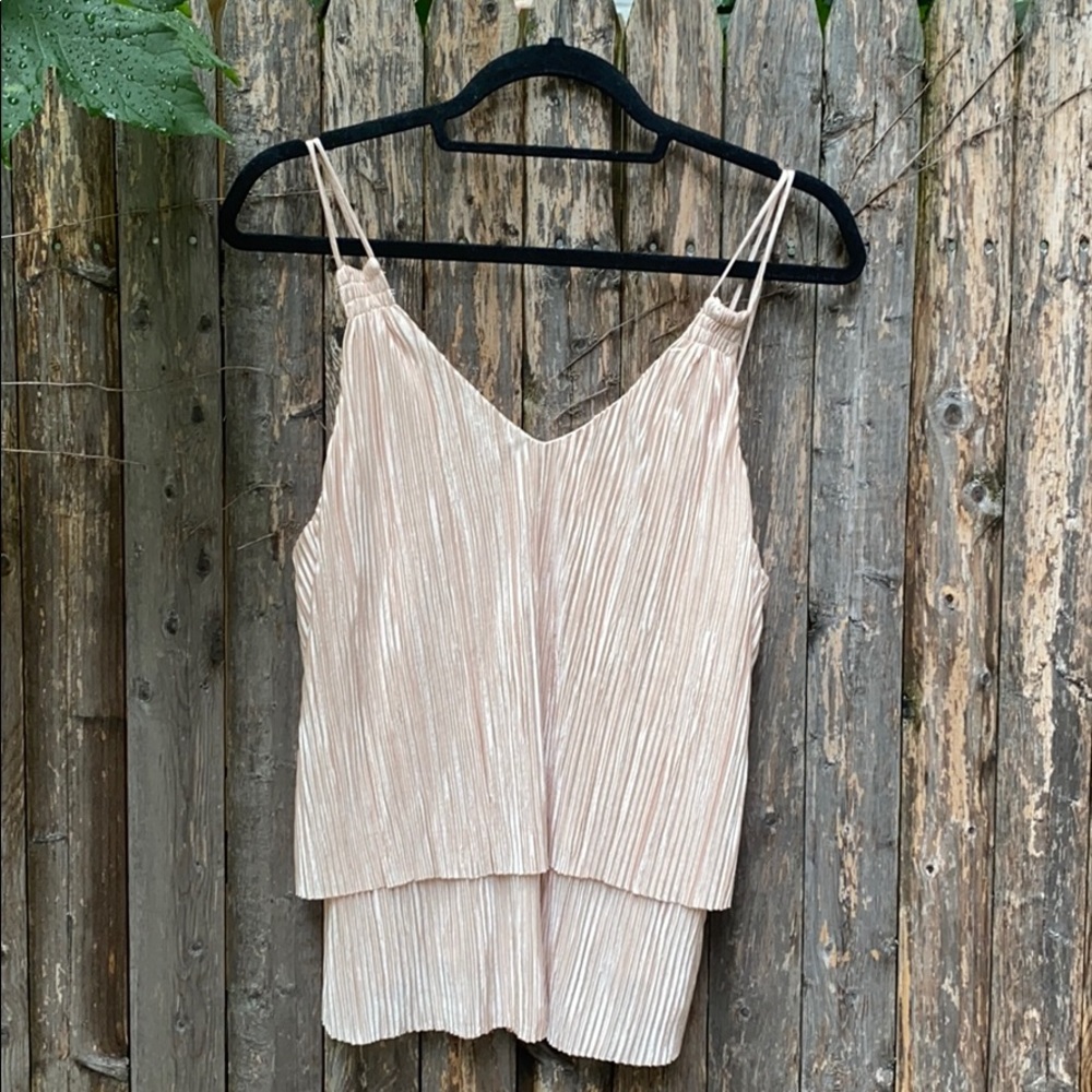 Farrow Newton Pleated Cami Top Sz. M Champagne